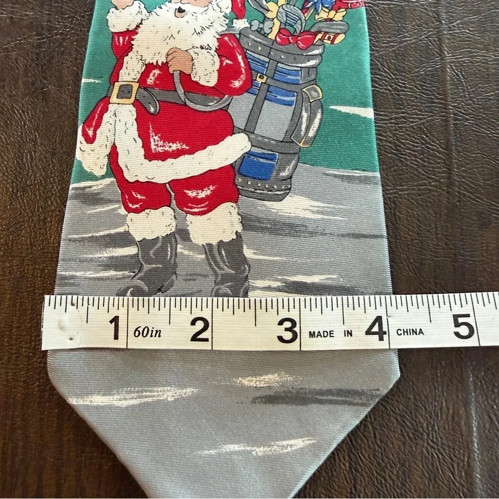 Stafford Festive Santa Holiday Golf Tie - Red and Gray